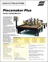 Download ESAB Piecemaker Plus Product Data Sheet (Adobe Acrobat Reader required)